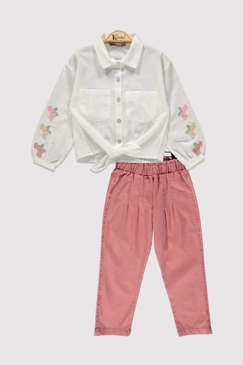 KUMRU M25 5-8 YAŞ KOLLARI ÇİÇEK NKŞ KIZ TKM 4LÜ