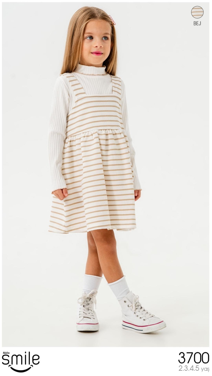 SMİLE 2-5 YAŞ BADİLİ WAFFLE ÇİZGİLİ ELB 4LÜ